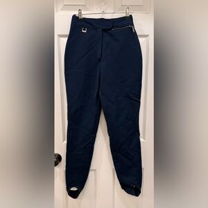 Woman’s Navy Blue Fera Stirrup Ski Pants Size 4L